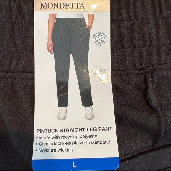 Mondetta‎ Pintuck Straight Leg Women’s Pant Black Large - Picture 6 of 9